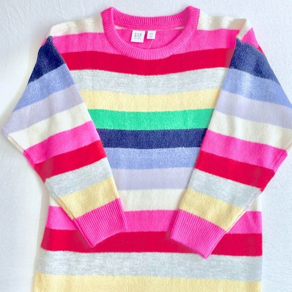 NWT Gap Kids Happy Striped Sweater Dress, Size Small - Picture 3 of 6